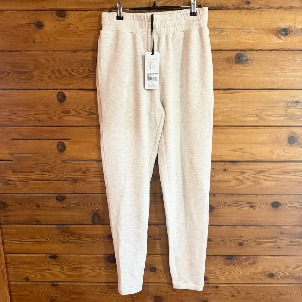 NWT Varley Slim Zip Hem Sweatpants Size Small ivory marl